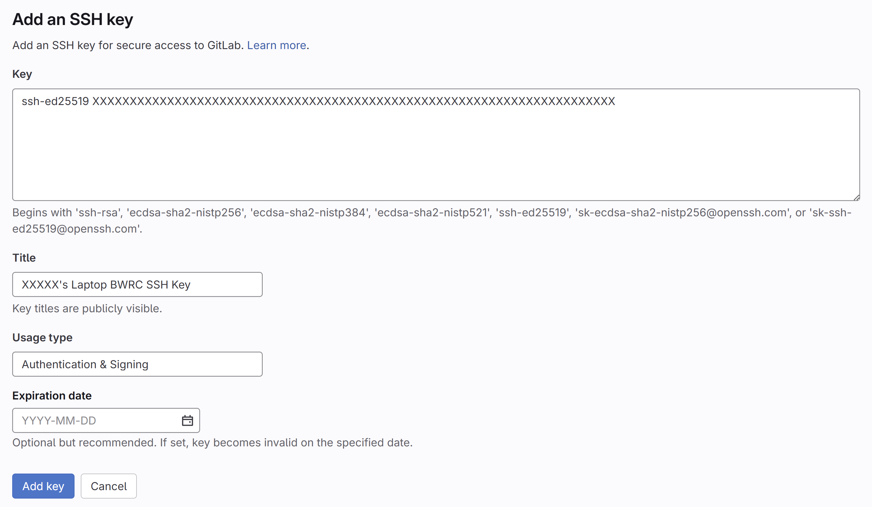 Adding New SSH Key to Gitlab